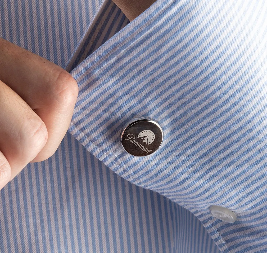 Paramount Logo Engraved Stainless Steel Cufflinks