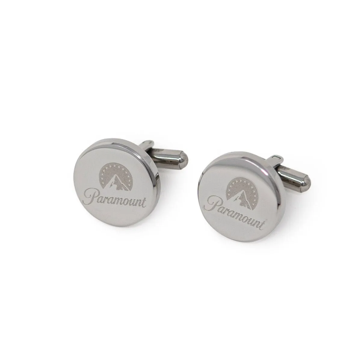 Paramount Logo Engraved Stainless Steel Cufflinks