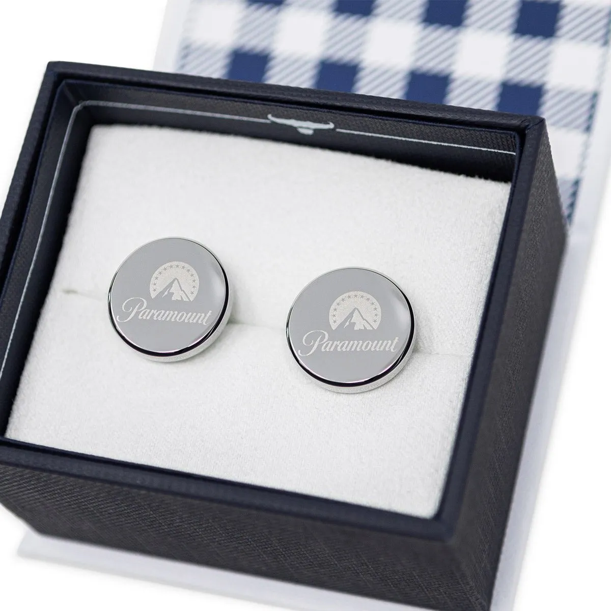 Paramount Logo Engraved Stainless Steel Cufflinks